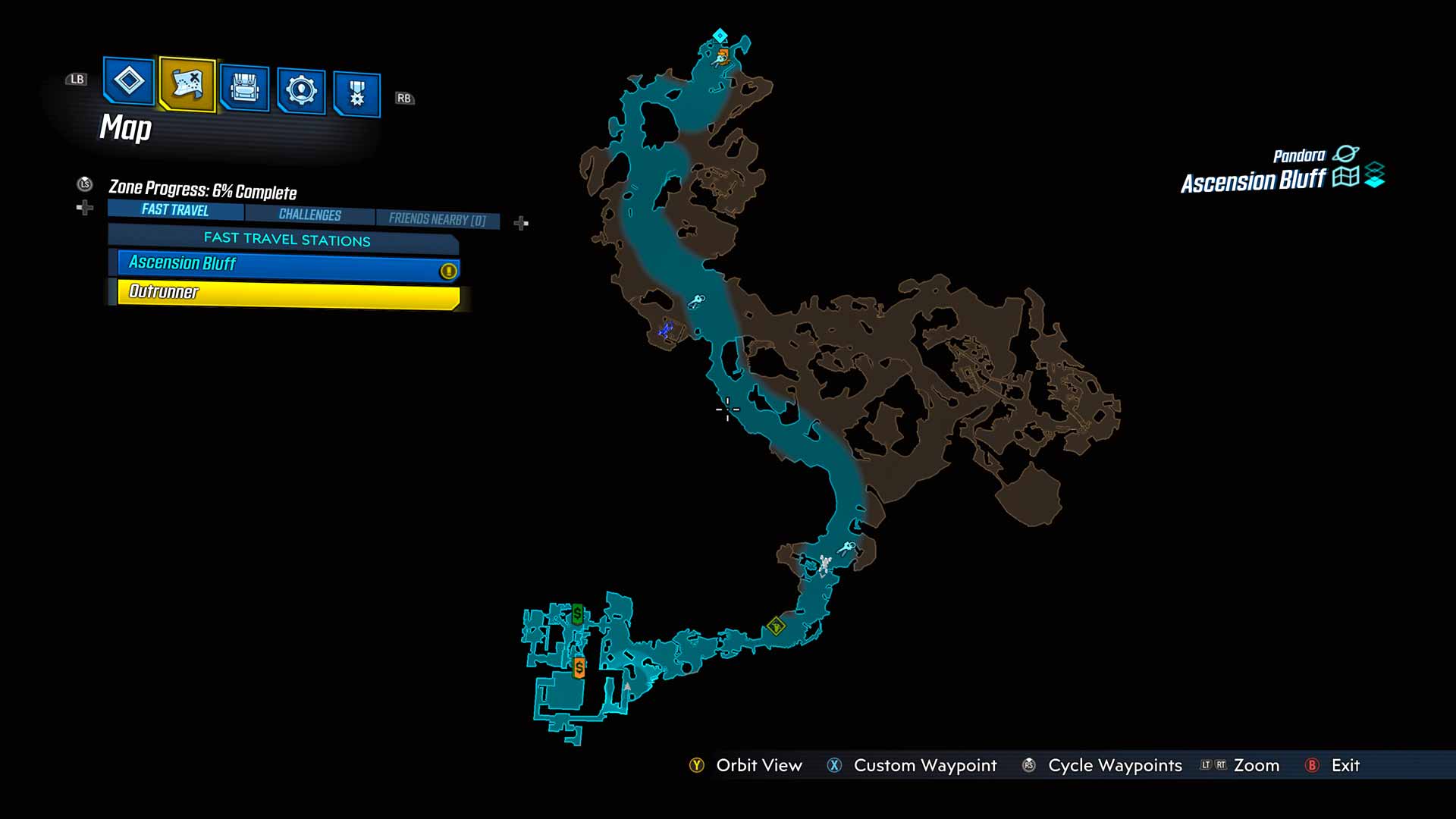 Borderlands 3 Ascension Bluff Map Layout