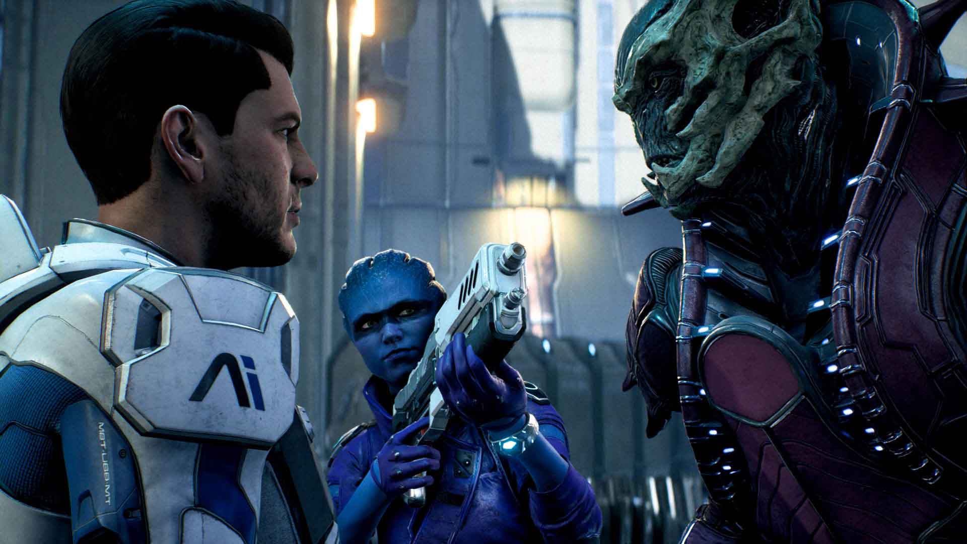 Mass Effect Andromeda Screenshot Ryder, Peebee and Kett