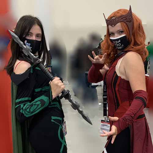 Calgary Expo 2021 Cosplay Hela and Scarlet Witch