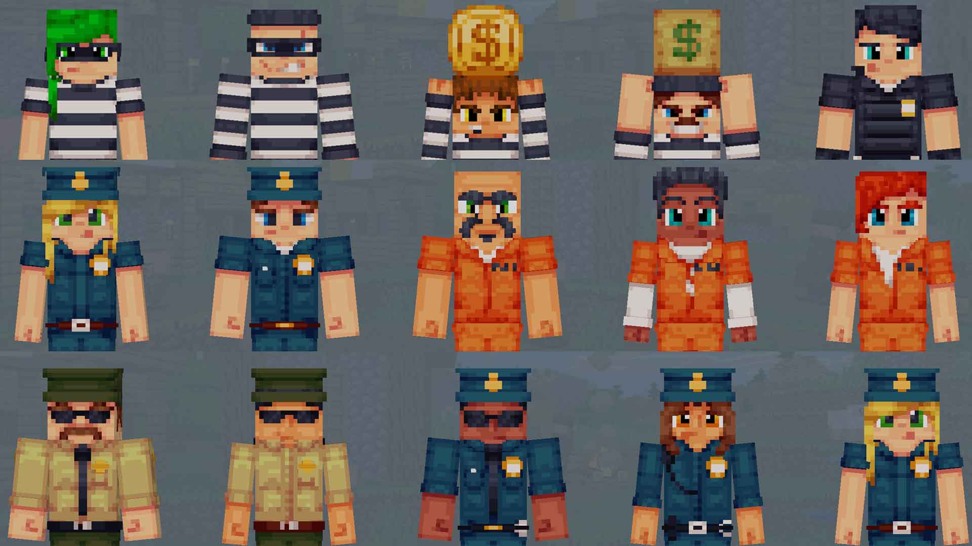 Minecraft Cops Robbers Skin Pack Gamerheadquarters